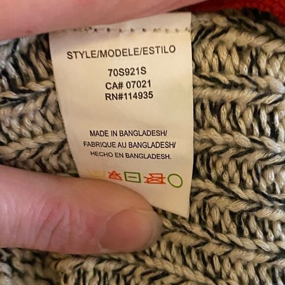 RD Style Grey Cream Speckled Long Sleeve Tight Knit Sweater Zipper Detail Size M - Picture 7 of 7